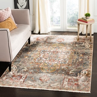 SAFAVIEH Vintage Persian Anuradha Oriental Distressed Rug - Charcoal/Olive - 5' x 7' 6"
