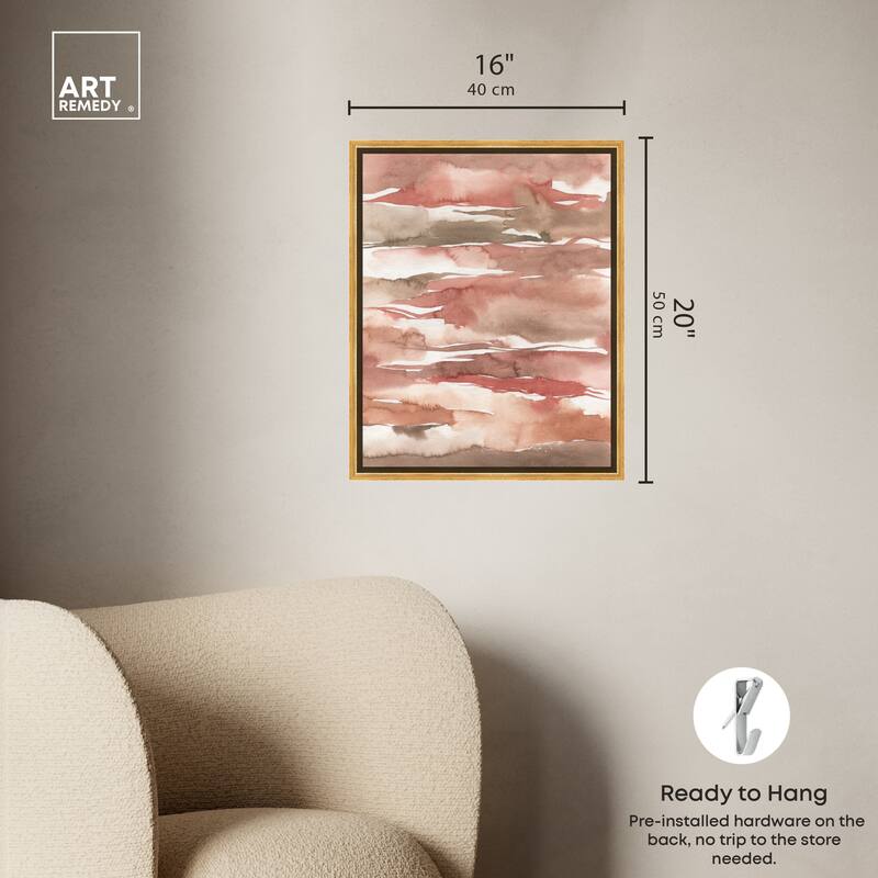 Art Remedy Tone Tinted Powders Framed Boho Abstract 1 Piece Canvas Wall Art