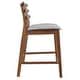 preview thumbnail 16 of 17, Set of 2 Counter Stools Open Back Medium Dark Wood Cushion Tall Chairs For Restaurant Bar Home