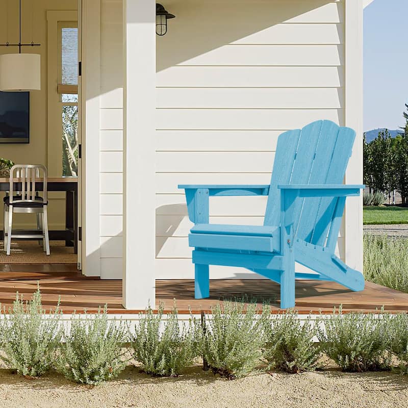 Outdoor HDPE Folding Classic Adirondack Chair All-Weather