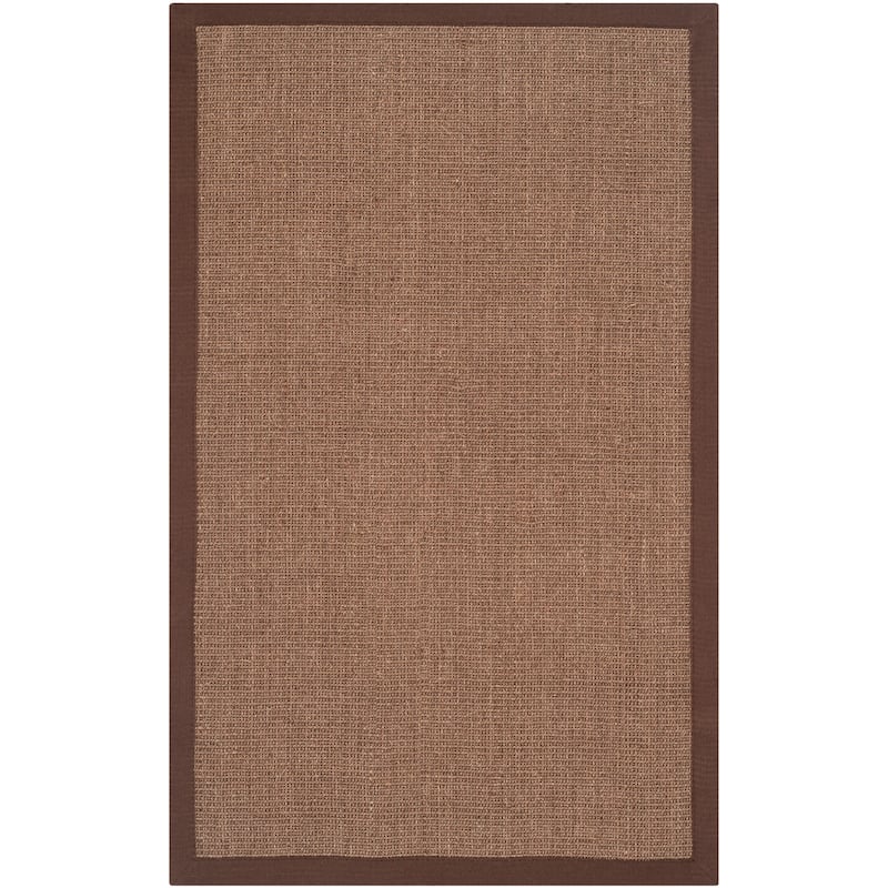 SAFAVIEH Natural Fiber Madelyn Border Sisal Rug - 2'6" x 4' - Brown/Brown