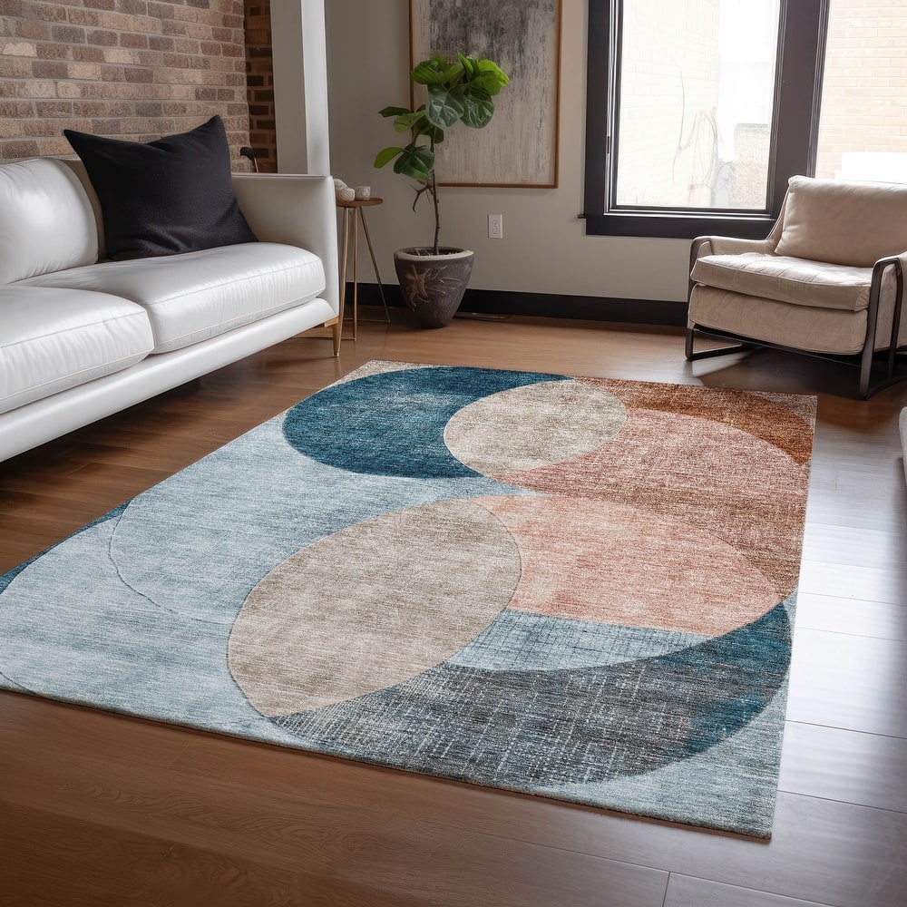 Machine Washable Indoor/ Outdoor Contemporary Deco Chantille Rug
