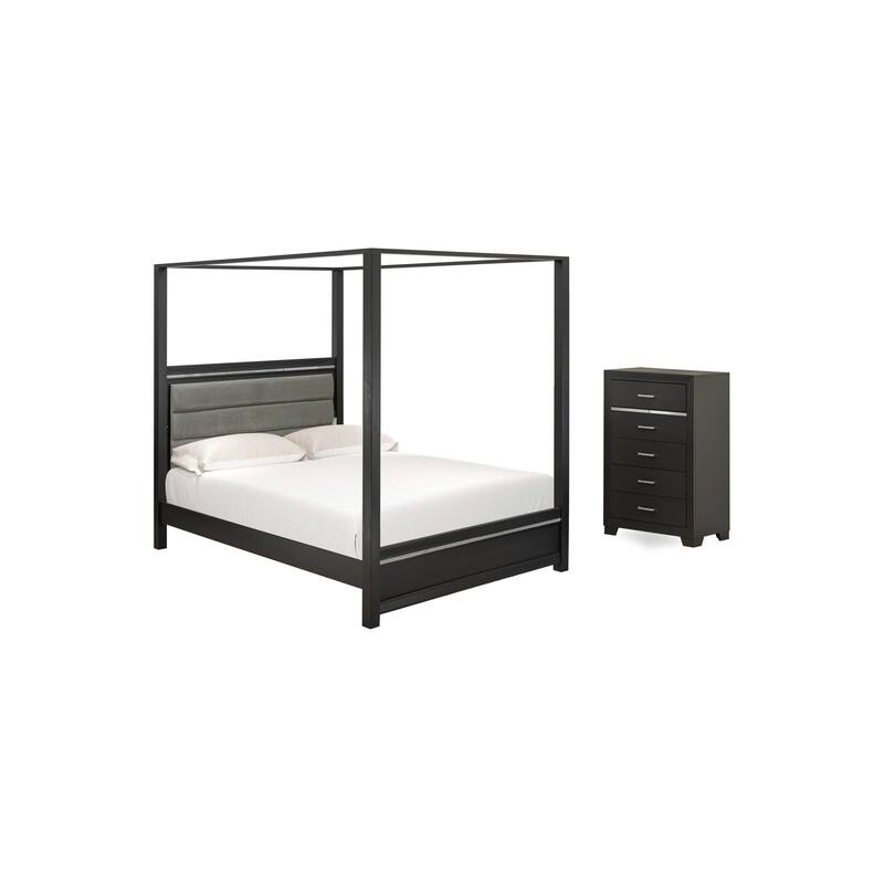 East West Furniture Denali Queen Size Bedroom Set with Upholstered Headboard (Pieces Option)