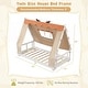 preview thumbnail 2 of 18, Gymax Twin Size House Floor Bed w/ TentWood Bed Frame w/ Roof Window &