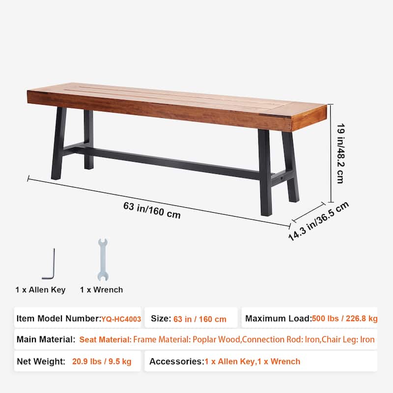 Outdoor Bench Dining Bench Patio Bench for Garden, Park, Yard, Front Porch
