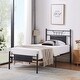 preview thumbnail 18 of 19, VECELO Industrial Kids Bed Frame with Wood Headboard,Twin Size Bed Set of 2