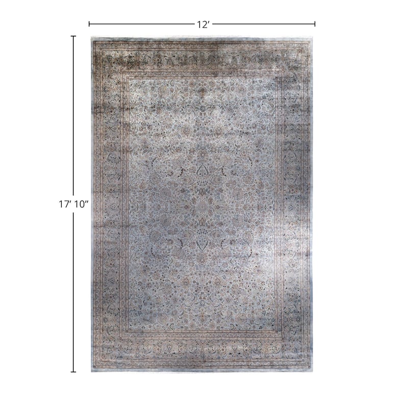 Overdyed, One-of-a-Kind Hand-Knotted Area Rug - Gray - 12' 0" x 17' 10"