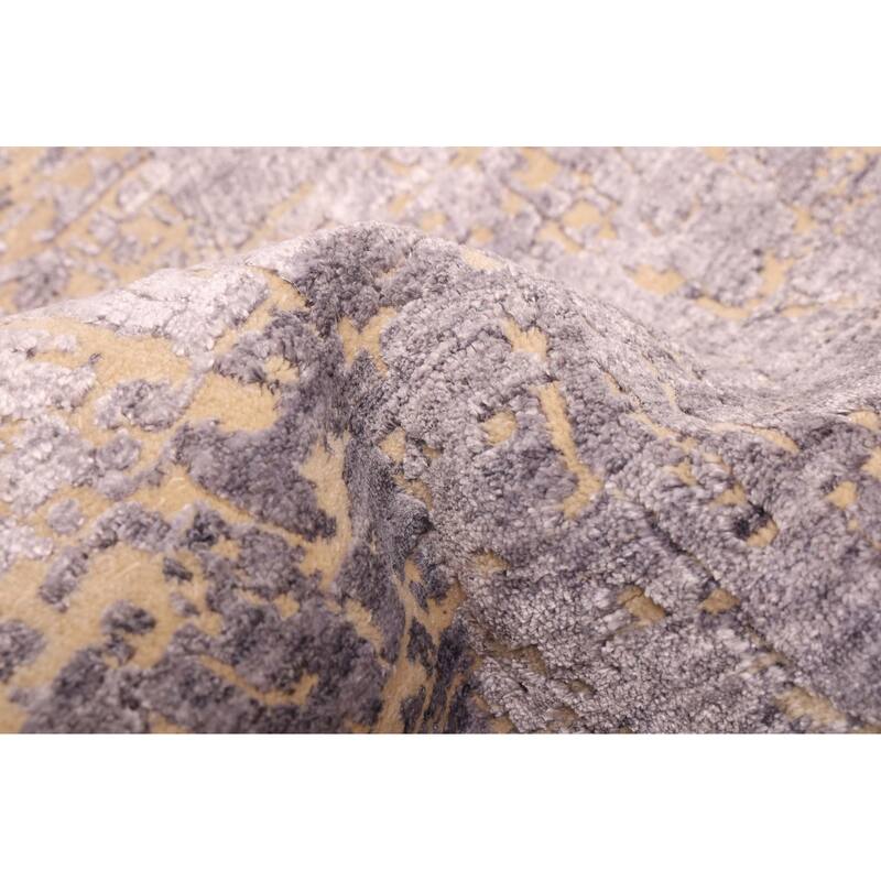 ECARPETGALLERY Hand-knotted Legacy Purple Silk, Wool Rug - 2'6 x 12'2