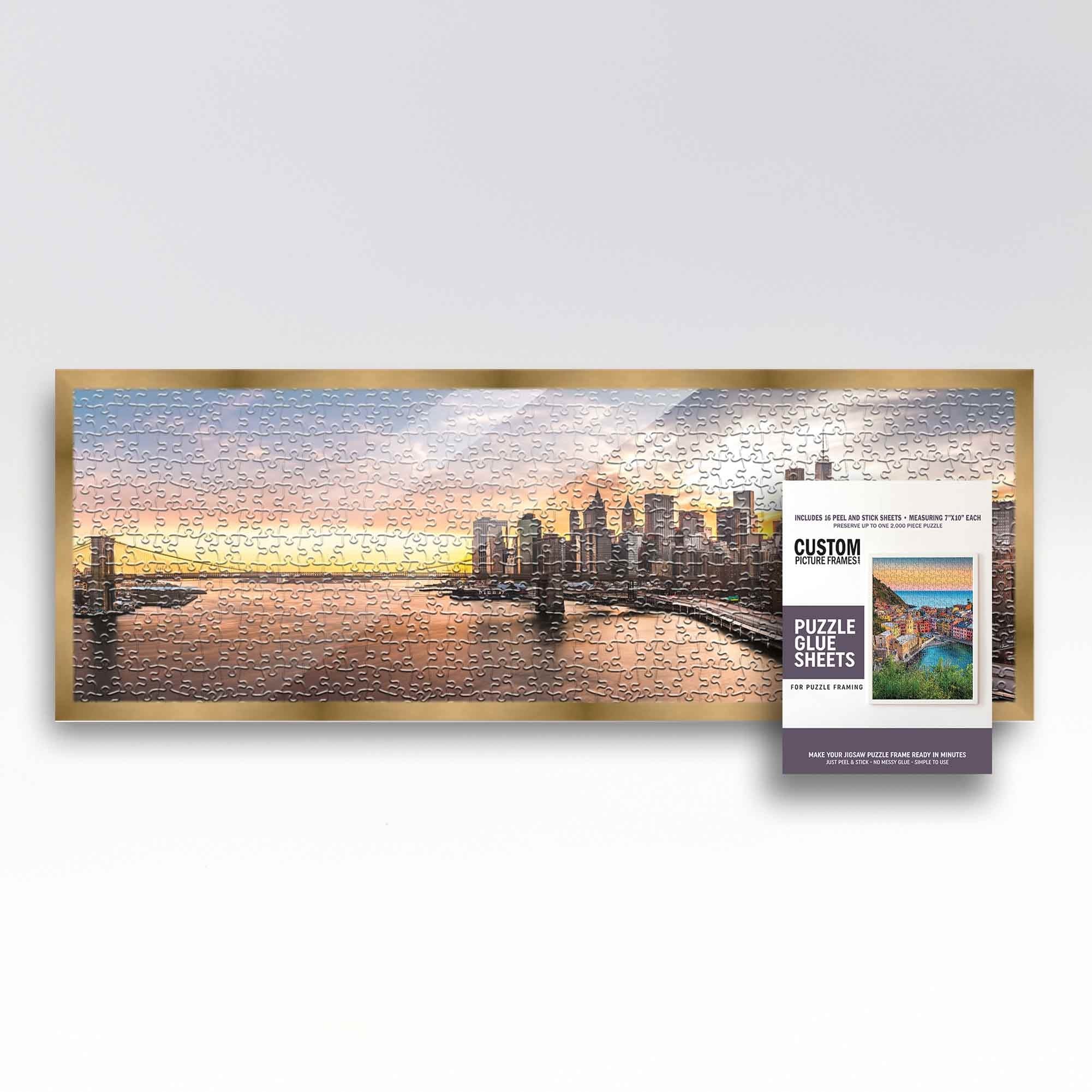 13x39 Puzzle Frame Kit with Glue Sheets | Bronze Modern Picture Frame