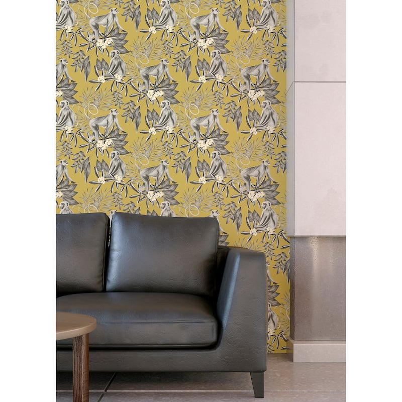 Morris Mustard Tropical Jungle Wallpaper