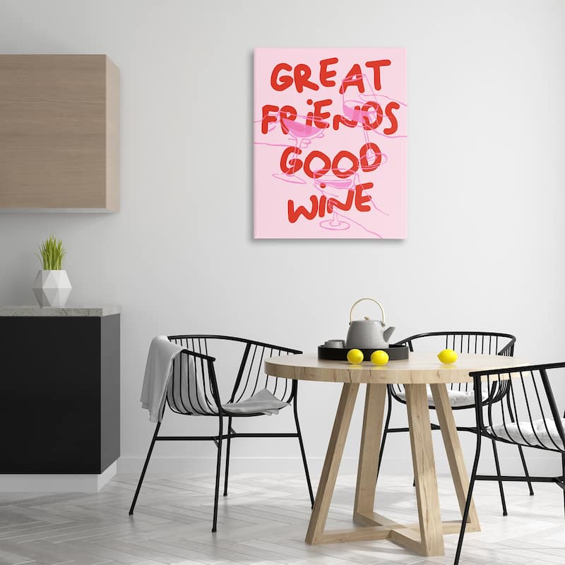 Stupell Great Friends Good Wine Canvas Wall Art Design By House of Lulu