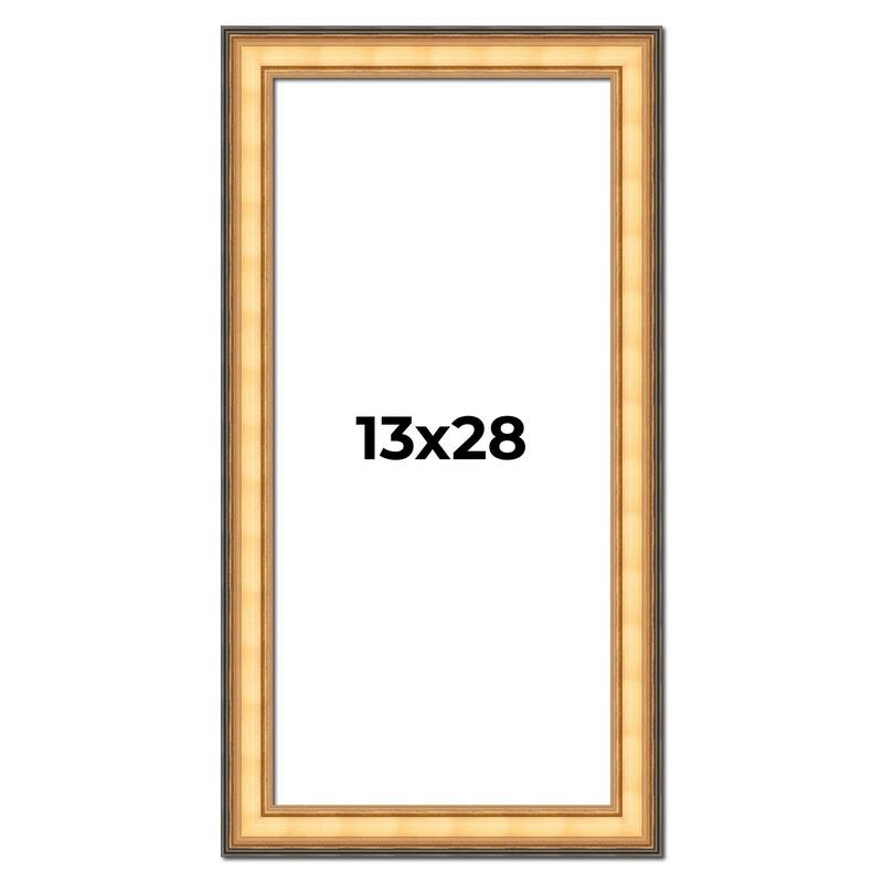13x28 Frame Gold Plein Aire Solid Wood Picture Frame Width 2 Inches |