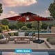 preview thumbnail 11 of 10, 9 x 11 FT Outdoor LED Lighted Double Top Patio Cantilever Umbrella with Base