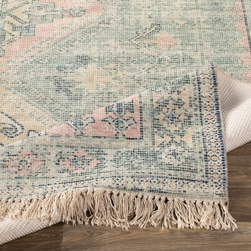 Livabliss Hermione Handmade Triple Medallion Cotton Area Rug