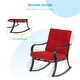 preview thumbnail 28 of 56, Bonosuki 3-piece Rocking Chair Patio Bistro Set with Glass Table