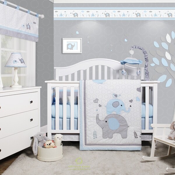 Geenny Optimababy Blue Grey Elephant Lamp Shade Without Base