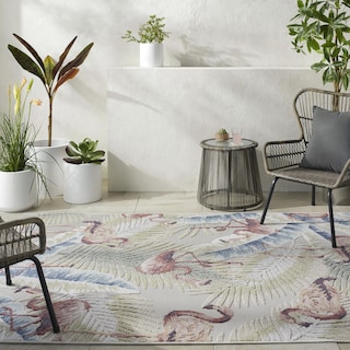 Livabliss Lakeside Tropical Floral Outdoor Area Rug