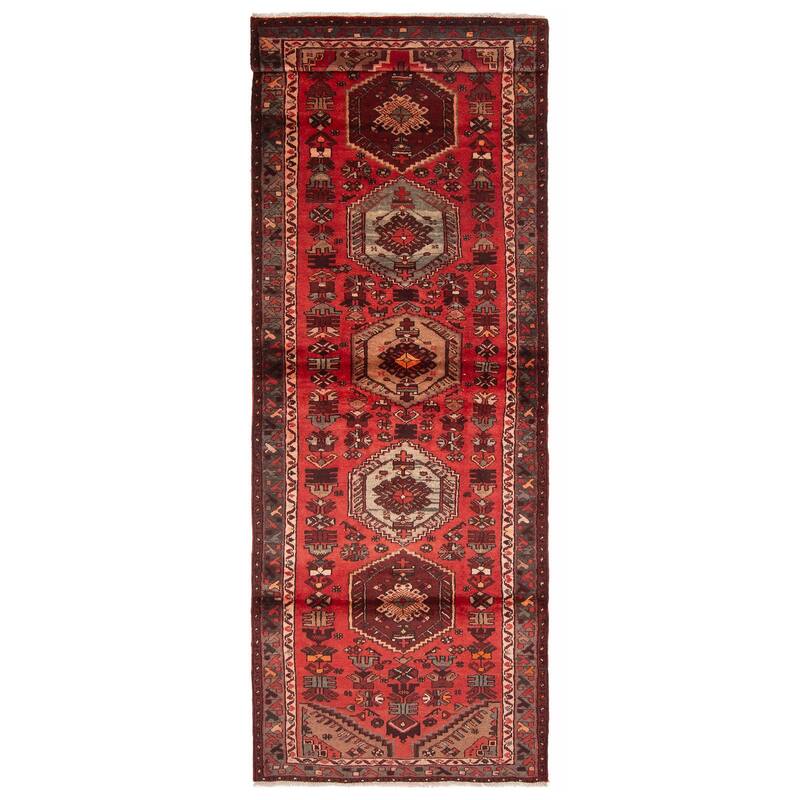 ECARPETGALLERY Hand-knotted Andelz Red Wool Rug - 3'5 x 9'9 - Red - 3'5 x 9'9