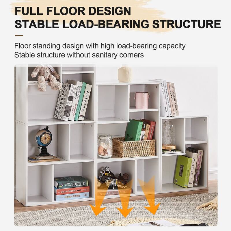 VECELO Wide Wood Organizer Bookcase Sets