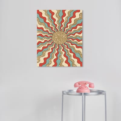 Wynwood Studio Canvas Abstract Electric Cosmic Sun Gold Modern & Contemporary Wall Art Canvas Print