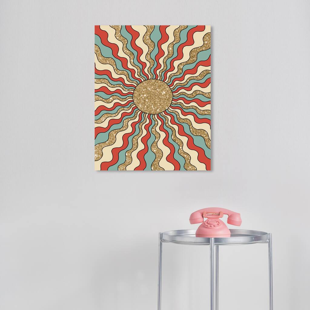 Wynwood Studio Canvas Abstract Electric Cosmic Sun Gold Modern & Contemporary Wall Art Canvas Print