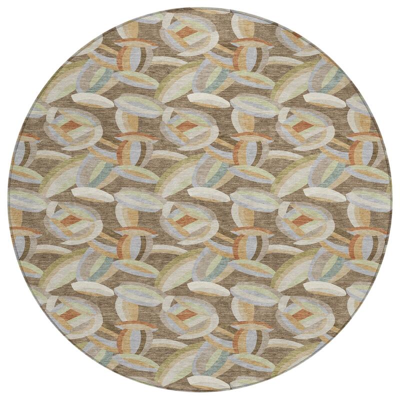 Machine Washable Indoor/ Outdoor Modern Heli Chantille Rug