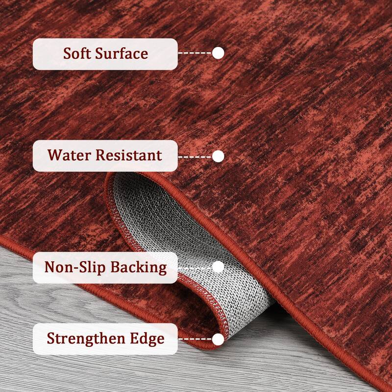 Rugs for Living Room Modern Abstract Area Rug Non-Slip Low Pile Accent Rug Soft Foldable Solid Rug