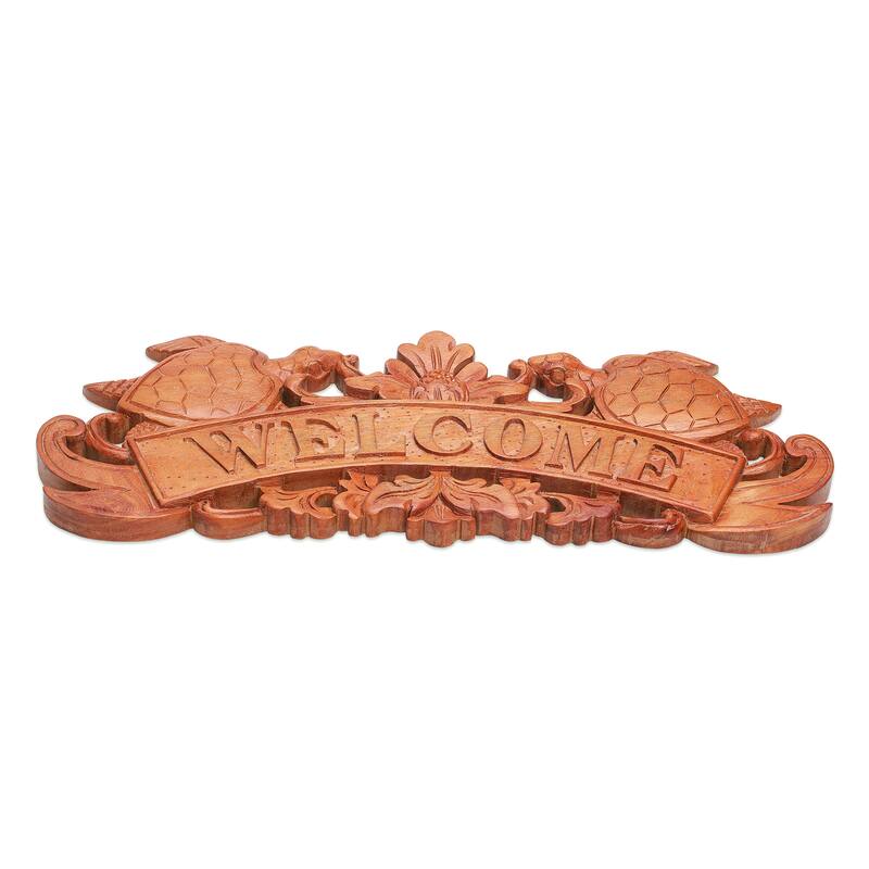 Wood wall sign, 'Turtle Welcome' - 0.6