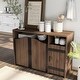 preview thumbnail 3 of 5, Furniture of America Horr 47-in. Rustic Walnut 7-shelf Buffet Server