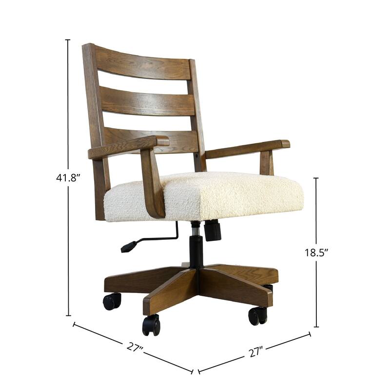 Colonial Upholstered Solid Oak Game Chair, Weathered Chestnut