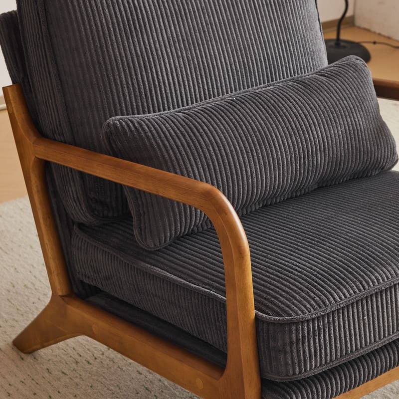 2-pc Upholstered Linen Blend Accent Chair