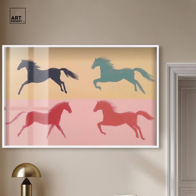 Galloping Quartet Shadowbox by Art Remedy