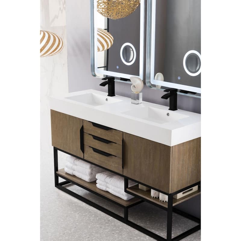 James Martin Vanities 983-V59D-MB-GW Columbia 59" Free Standing Double