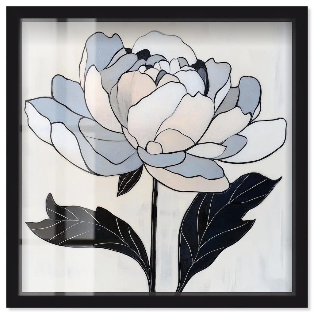 Gray Scale Flower I Shadowbox by Art Remedy