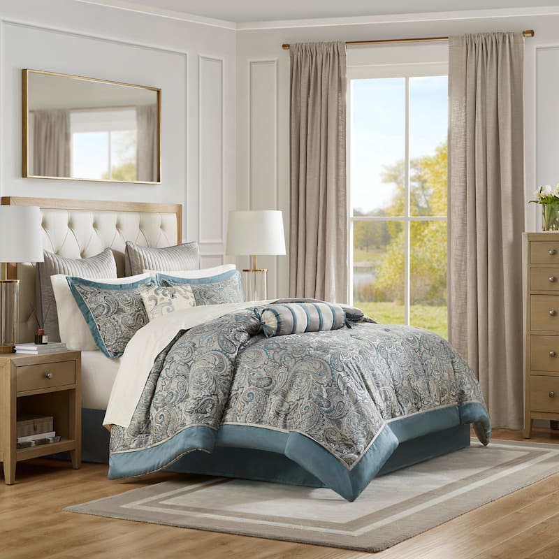 Madison Park Whitman 12 Piece Comforter Set with Cotton Bed Sheets