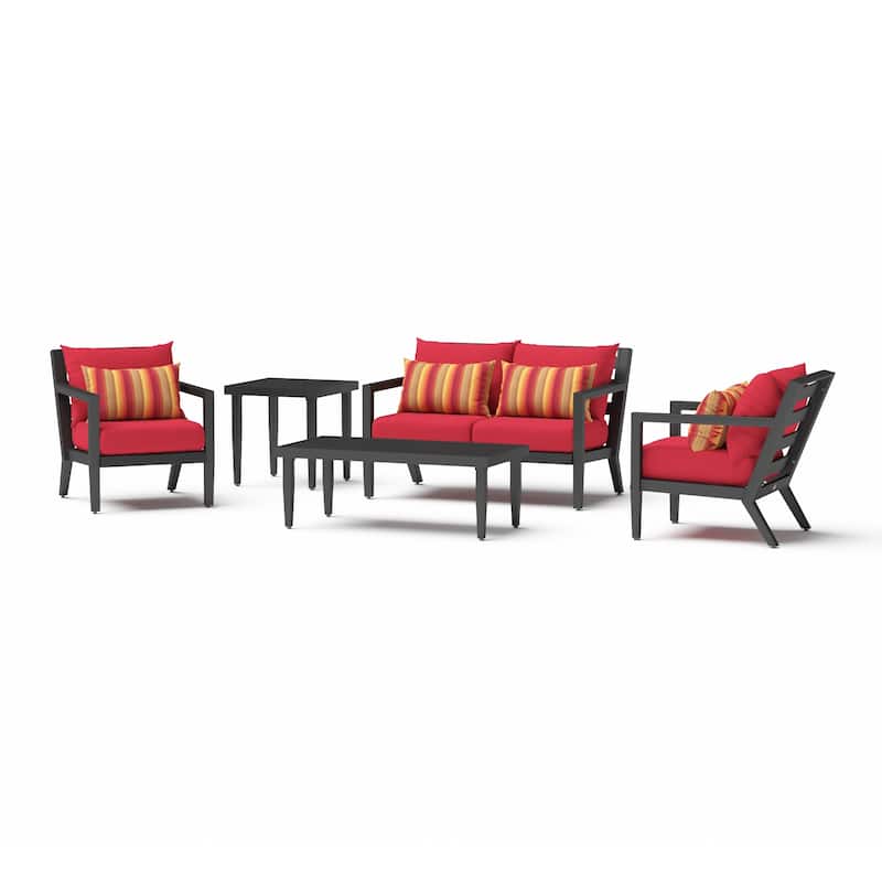 Thelix 5 Piece Sunbrella Outdoor Patio Seating Set