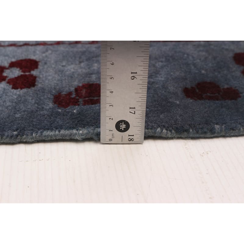 ECARPETGALLERY Hand-knotted Vibrance Denim Blue Wool Rug - 10'0 x 13'5