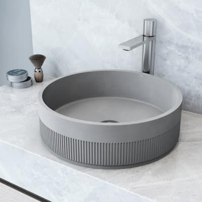 Vigo VG04072 Cypress 16" L x 16" W x 5" H Circular Concrete Vessel