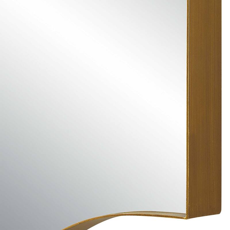 Silver Orchid Iron Gold Arched Round Mirror