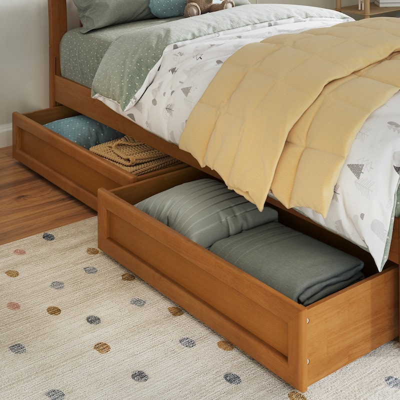 Twin-Full Mid-Century Modern Under Bed Storage Drawers