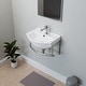 preview thumbnail 2 of 12, White Porcelain Wall Mounted Bathroom Sink with Faucet, Drain, Towel Bar and Overflow