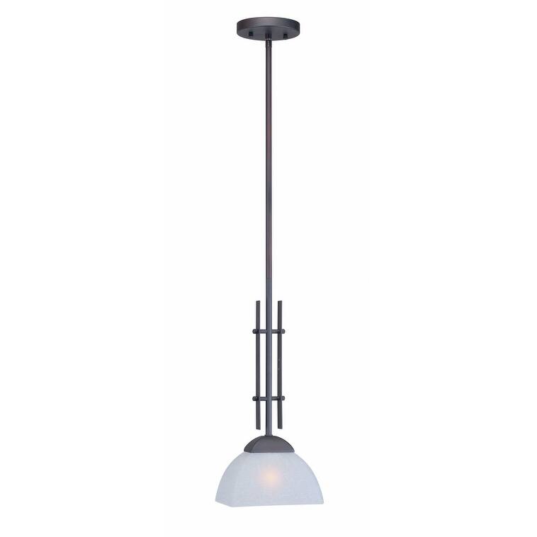 Forte Lighting 8" Wide 1 Light Mini Pendant with White Linen Glass