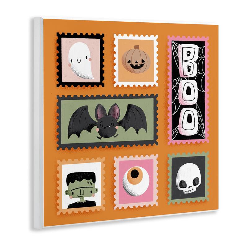 Stupell Spooky Cute Halloween Stamps Wall Plaque Art Design By Sarah Hickman