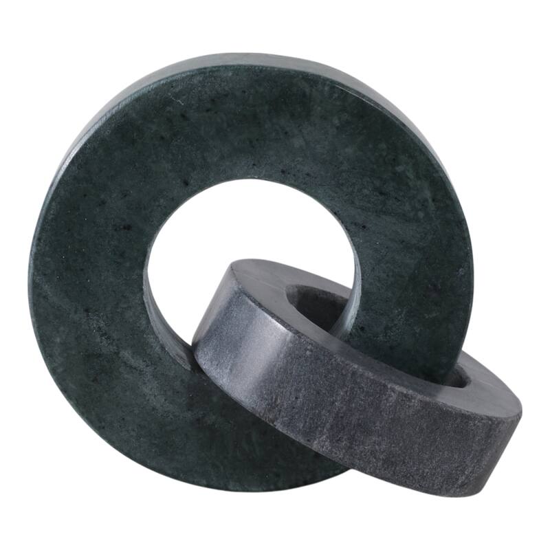 Marble Decorative Object Contemporary Interlocking Ring Sculpture