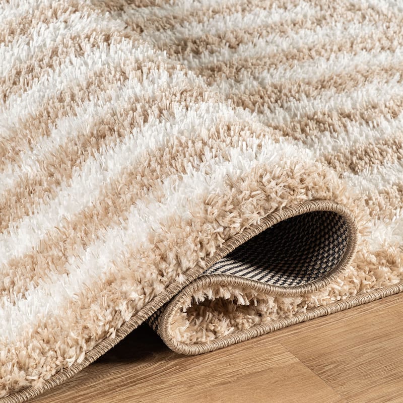 Abstract Arch Shag Rug - Medium Pile, Durable & Easy to Clean - Anthracite Dark Gray