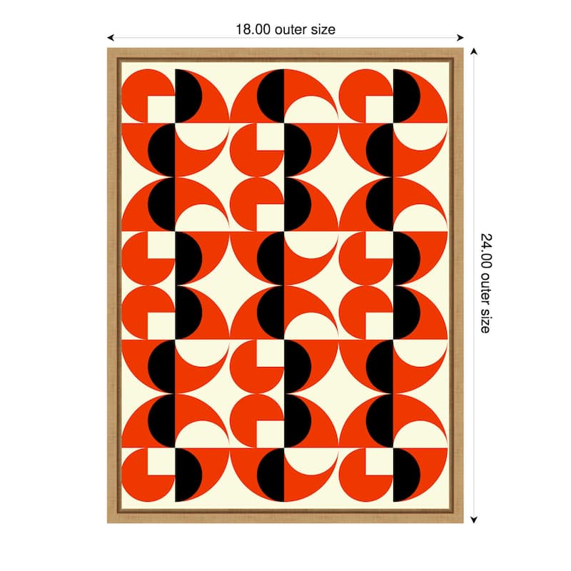 Geometric Abstract Design I by Petr Strnad Framed Canvas Wall Art Print - Plastic - 18 x 24 in - Brown