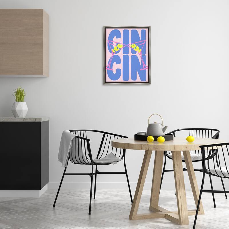 Stupell Pastel Cin Cin Cheers Framed Floater Canvas Wall Art Design By House of Lulu