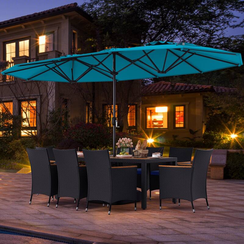 Costway 11 PCS Patio Wicker Dining Set with Double-Sided Outdoor - See Details