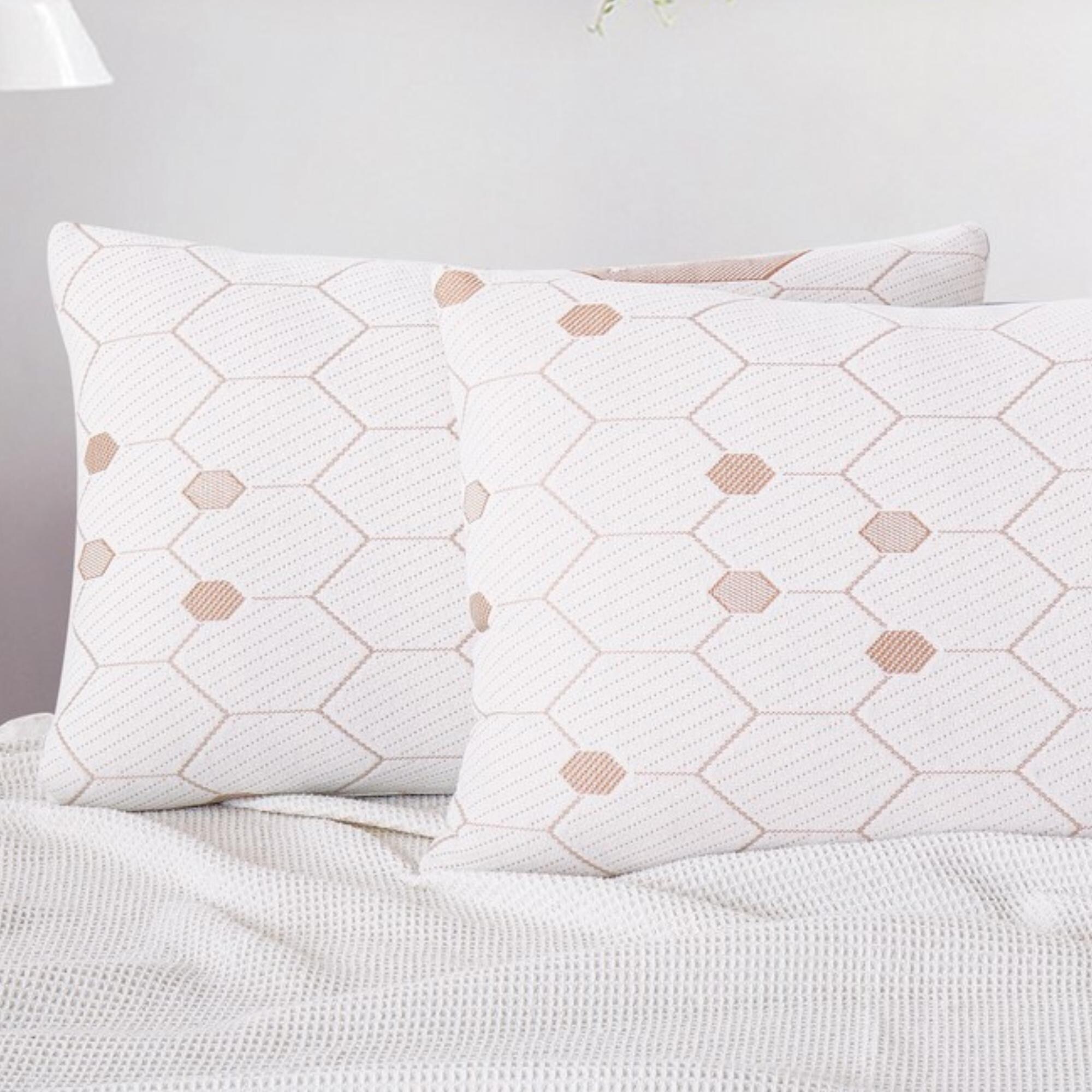 Kashi Home Memory Foam Pillow Copper Infused Cooling Breathable and Stress Reducing Bed Pillow White King