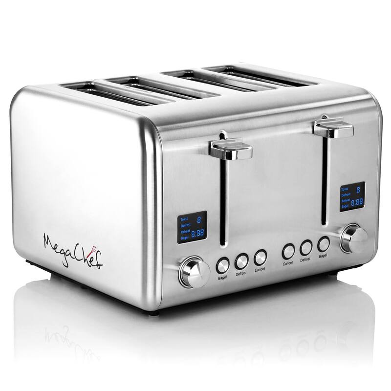 4 Slice Toaster in Stainless Steel Silver